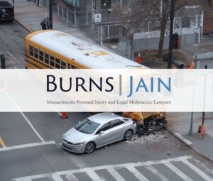 school bus crashed into a car at an intersection in boston massachusetts